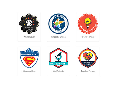 Badges in dashboard animal lover badges citizen creative writer dashboard hero level menu my progress points scientist sidebar navigation ui ux website