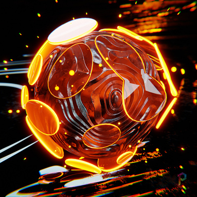 Firey Orb 3d 3d art 3d modeling abstract animation blender blender3d branding design graphic design illustration logo motion graphics realistic render scifi ui