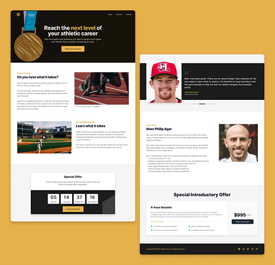 Athlete Guru Home Page figma landing page marketing site web design