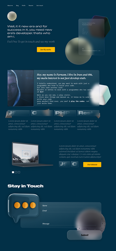 3d and Glassmorphism Landing page 3d landing