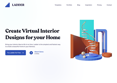 Ladder Landing Page v2 3d design landing page landingpage ui web