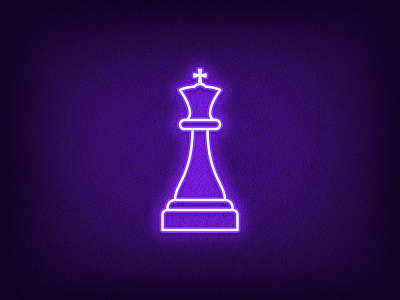 Chess King chess chessman dribbble figure game icon illustration king logo outline piece royal sign silhouette tactics vector violet