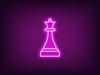 Chess Queen chess chessman dribbble figure game icon illustration logo neon outline piece purple queen royal sign silhouette tactics vector