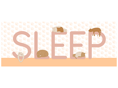 Sleepy cats cat flat illustration sleep vector vector illustration