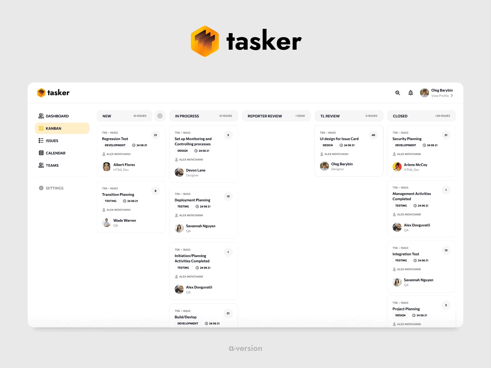 Tasker | Kanban Board animation atlassian card dashboard jira kanban motion graphics product progress transition trello