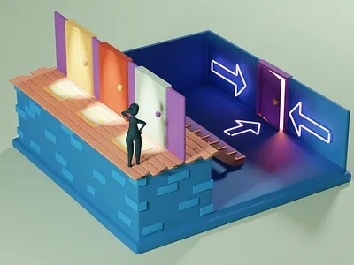 Agonizing over Decisions 3d blender3d illustration phldesign