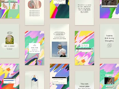 Colorful Instagram Social Media Template art direction brand identity branddesign button canva template colorful editable template graphicdesign instagram post millennial old school design quote design retro design social media template story template texture visual design windows 98
