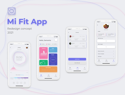 Mi Fit App Redesign Concept app design design figma ios app logo mi fit app mobile app redesign sport app ui ui ux ui ux design ux