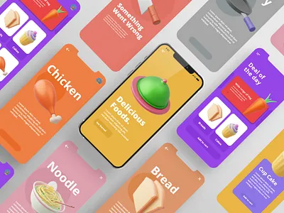 Kitchen/Food 3D Icon Set blender productdesign