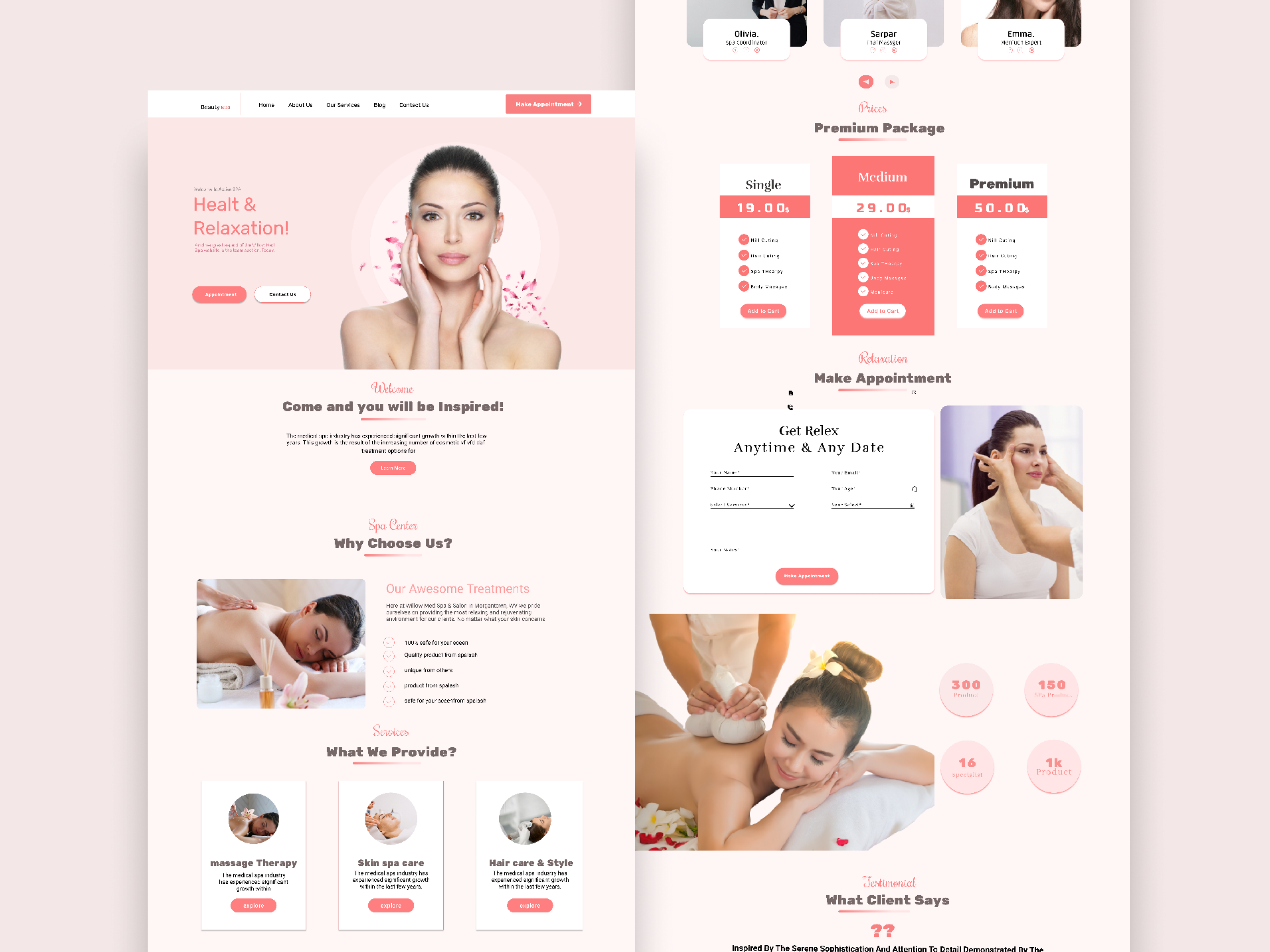 Example of Beauty UI Landing Page Design