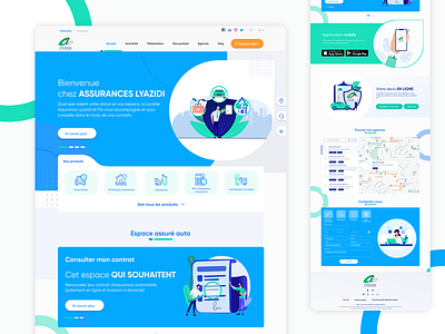 Web site - Portail lyazidi assurance design illustration insurance landing page portal