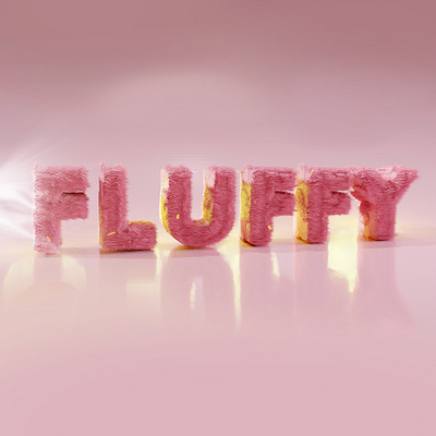 FLUFFY 3d 3d art 3d artist typography