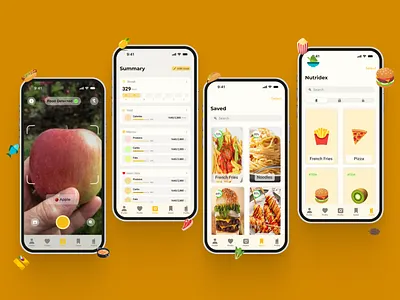 Calorie Counter App 3d barchart branding figma logo mockup scanning ui uiux wireframes