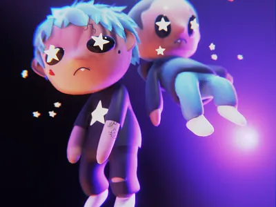 Seeing Stars 3d album art anime blender character chibi rewind