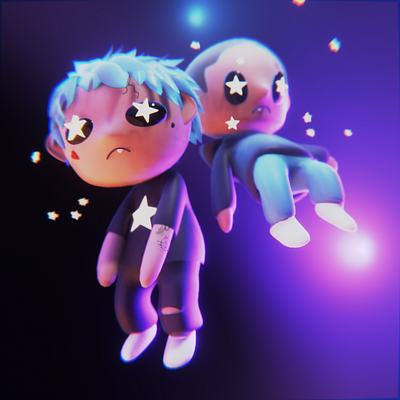 Seeing Stars 3d album art anime blender character chibi rewind