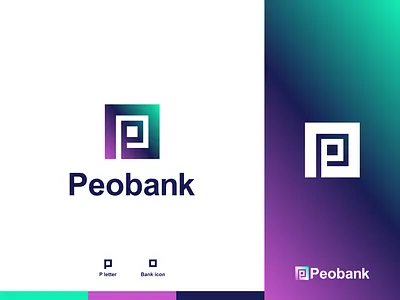 P or Bank Logo Concept bank card banking brand identity business color colorful credit card gradient graphic design identity illustration logo logo branding logo design logotype minimal online banking p logo ui