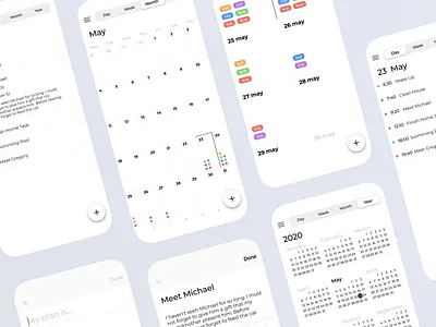 Calendarl app branding design minimal typography ui ux vector