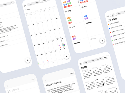 Calendarl app branding design minimal typography ui ux vector