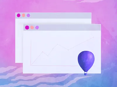 Super Growth illustration landing page pastel tech watercolor website illustration