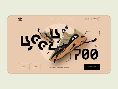 Yeezy 700 Landing page concept adidas adidas originals branding creative design graphic design landing page ui ui design ux ux design web web design