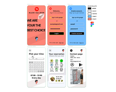 Hair and beauty saloon figma ui design uidesign web design