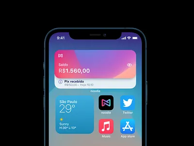 Noodle IOS Widget banking fintech home screen ios ios 14 ui widget widgets