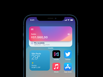 Noodle IOS Widget banking fintech home screen ios ios 14 ui widget widgets