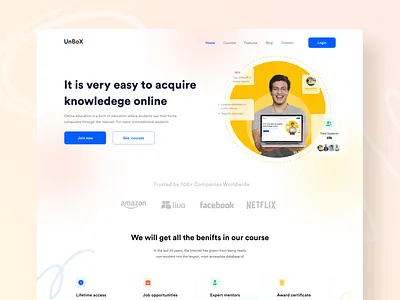 Education Landing Page 2021 2021 trend design education education landing page elearning landing page minimalism product product design ui ux web