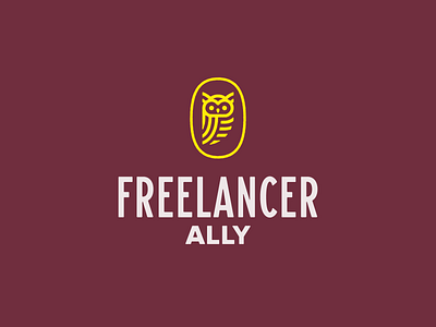 Freelancer Ally Logo ally branding design freelance freelancer icon logo mark owl typography