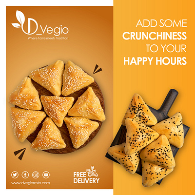 Social Media Post - Chat Vegetarian Restaurant campaign creative design graphic design illustrator social media post
