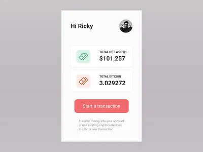 Crypto Card app design interaction design ui ux