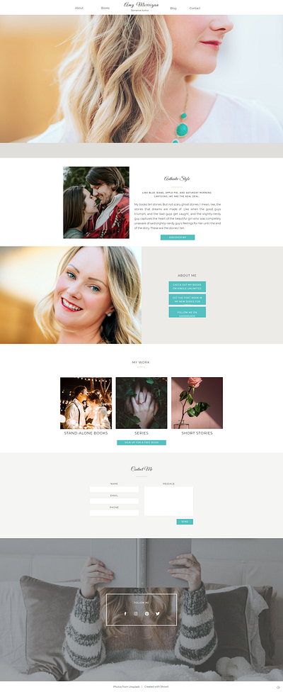 Romance Author Website branding design ui design webdesign