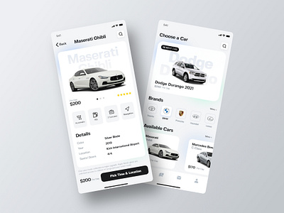 Car Rental App- Concept app application design car carapp cleandesign design ios modern rental ui ux