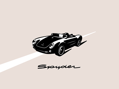 Porsche 550 Spyder auto car drive illustration minimalistic porsche sportcar spyder