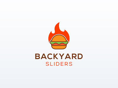 Backyard Sliders beverages branding burger business clean concept cooking creative crosslife design dinner eat fire flame food graphic design illustration logo restaurant store