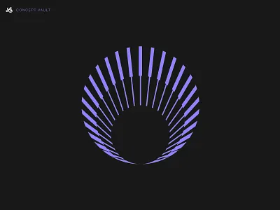 LVI Group (Concept Vault) abstract architecture black brand brand identity circle clean identity logo logo design logodesign mark purple typography