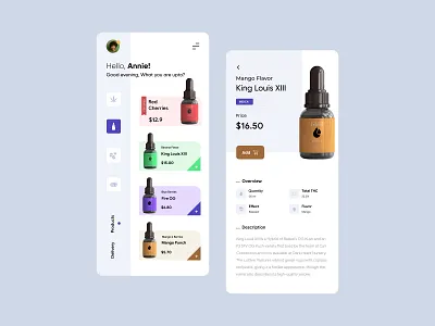 MMJ Dispensary Ecommerce App UI app app design app ui delivery app ecommerce ecommerce app grid view interface list view marijuana mmj mobile app mobile app design mobile apps mobile ui mobileapp product ui shop thc ui