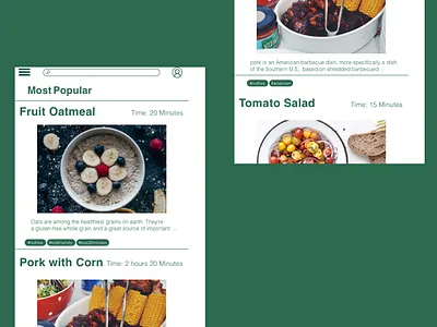Recipe App app design minimal mobile ui ux