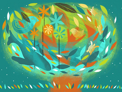 Earth Day • Editorial illustration for Wandermag adobe fresco animals childrens illustration convervation digital illustration illustration living nature ocean planet plants tree