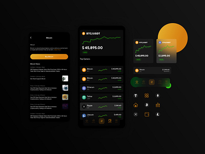 Crypto Wallet App black crypto design designer designlife webui uidesigner glass illustration mobile app mobile design productdesign ui wallet web3