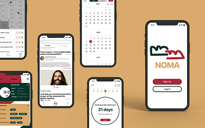 NOMA(No Stigma), App UI Design app design branding canada design figma graphic design illustration logo logo design marketing remote typography ui ux vancouver vector xd