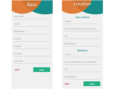 Questionnaire design flat mobile ui