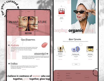 Skincare Web App UI app design minimal ui web