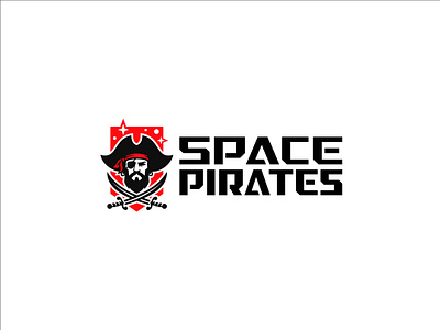 Space Pirates illustration logo mascot pirate red space sports logo sword