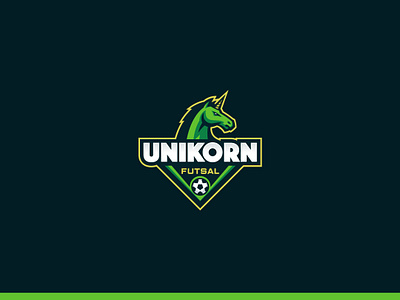 Unicorn Futsal Logo branding design football futsal horse illustration logo mascot soccer sports logo unicorn