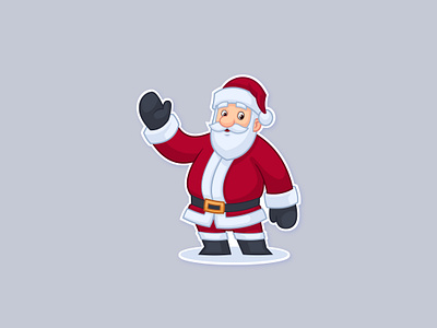 Santa Custom Cartoon Sticker cartoon christmas design hohoho illustration logo mascot santa santa claus sticker