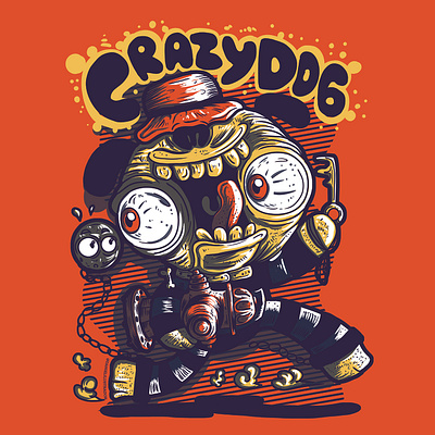 T-shirt Crazy Dog branding design graphic design illustration