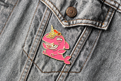 Shark Unicorn Pin 2d artwork character character design design fantasy illustration photo pin product shark unicorn