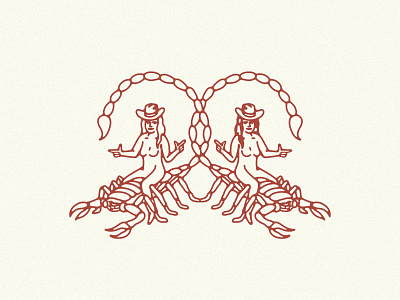 Scorpio Sisters astrology brand branding cowgirl desert howdy icon illustration logo scorpio scorpion scorpions yeehaw
