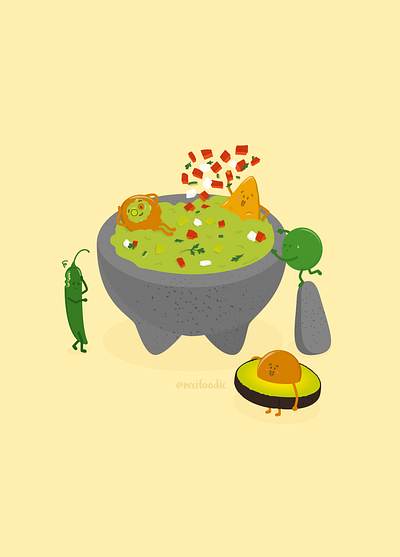 Guacamole party avocado cartoon chilli drawing food guacamole illustration kawaii mexican mexican food mexico tortilla totopos vector